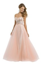 Blush Prom Dress Formal Evening Gown Style 9757 Apricot Size 2