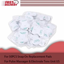 50PCS Snap On Replacement Pads For Pulse Massager & Electrode Tens Unit US