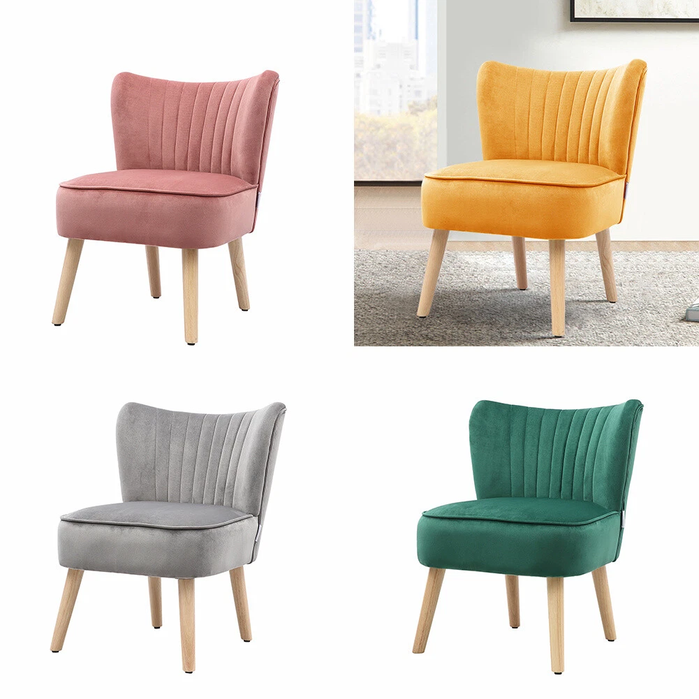 Velvet Slipper Chairs Shell Back Cushioned Seats Dining Chair Vanity Stools Cafe