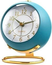 Analog Alarm Clocks,Retro Backlight Cute Simple Design Small Desk Clock with Nig