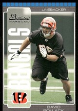 2005 Bowman #179 David Pollack Rookie RC Cincinnati Bengals football card. rookie card picture