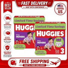 Huggies Little Movers 360 Pull On Diapers 360 Waistband Size 3 16-28lbs 68 Count