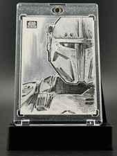 Topps Star Wars Galaxy The Mandalorian Sketch Card by Patricio Carrasco