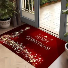 Christmas Welcome Door  Mat - Indoor Outdoor Entryway Rug, Merry Chrictmas Decor