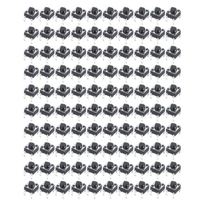 100pcs 6x6x5mm 4pin Tactile Push Button Switch Momentary Tact DIP Through-Hole
