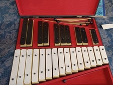 Xilófono vintage portátil de viaje para estudiantes de 25 bares con campana A-440