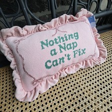 ‘Nothing a Nap Can’t Fix’ Cross Stitch Cushion, NEW Rockett St George Vibes