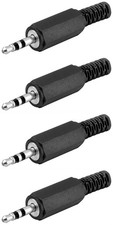 4x goobay Klinkenstecker 2,5 mm stereo Plastikausf&uuml;hrung mit Knickschutz