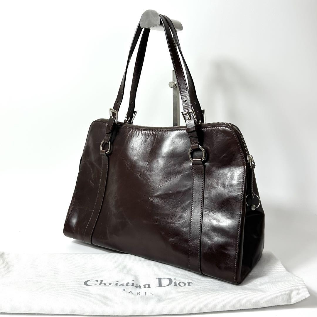 Vintage Dior Trotter Leather Handbag Designer All-Leather Purse