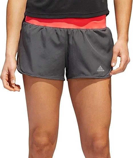 Adidas Women's Run It Running Shorts Grey Shock Red Medium Athletic Gym