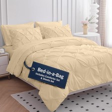 Twin Comforter Set - 5 Piece - Pintuck Stitch Design Bedding - with 1 Comfort...