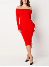 BOLD Elements Striking Red Garment BOLD Elements Size: L Dresses Tops Women New