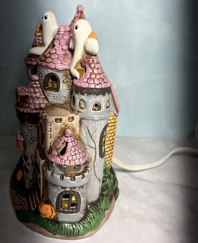 Halloween Geo Z Lefton Byron Wood Village Haunted House Lights Up WORKS 1987 VTG - Picture 3 of 6