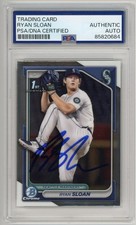 2024 1st Bowman Draft Chrome Ryan Sloan Auto PSA Authentic Mariners