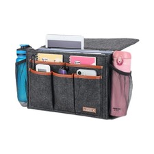 13.4x18.1 inch Dark Grey Large Bedside Storage Organizer Caddy for Magazine