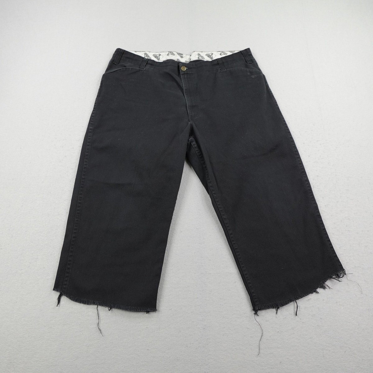 Ben Davis Pants Mens 42 Black Cut Off Cropped Twill Workwear Work