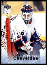 1995-96 Upper Deck Be a Player Autographs Tim Cheveldae Auto Winnipeg Jets #S76