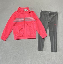Puma Track Jacket Pants Set Girls 5 Athletic Zip Polyester New 2 Piece Outfit
