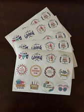 Birthday Stickers Set, 5 Sheet Sets, 60 Stickers Total Various Designs