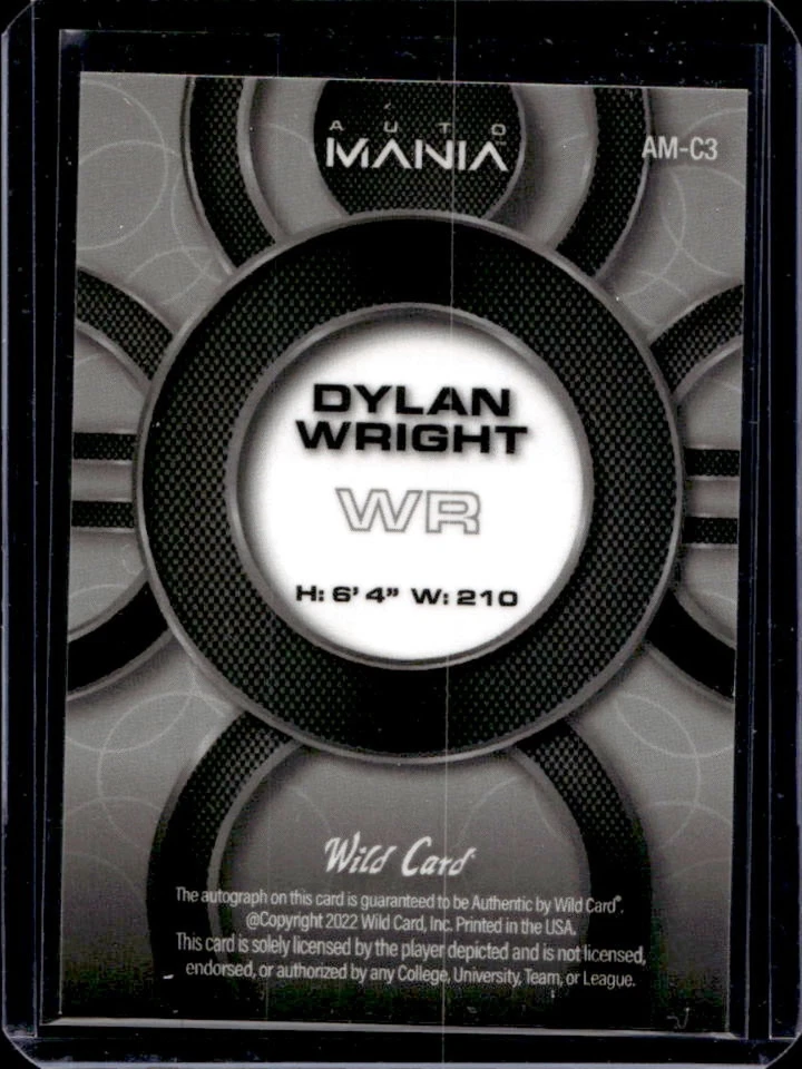 2022 Wild Card Auto Mania Dylan Wright Circle Mirror Red #AM-C3 - Image 2 of 2