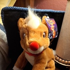Vtg 1999 Prestige Rudolph the Red Nosed Reindeer 11" Plush Velvet Nose JC Penney