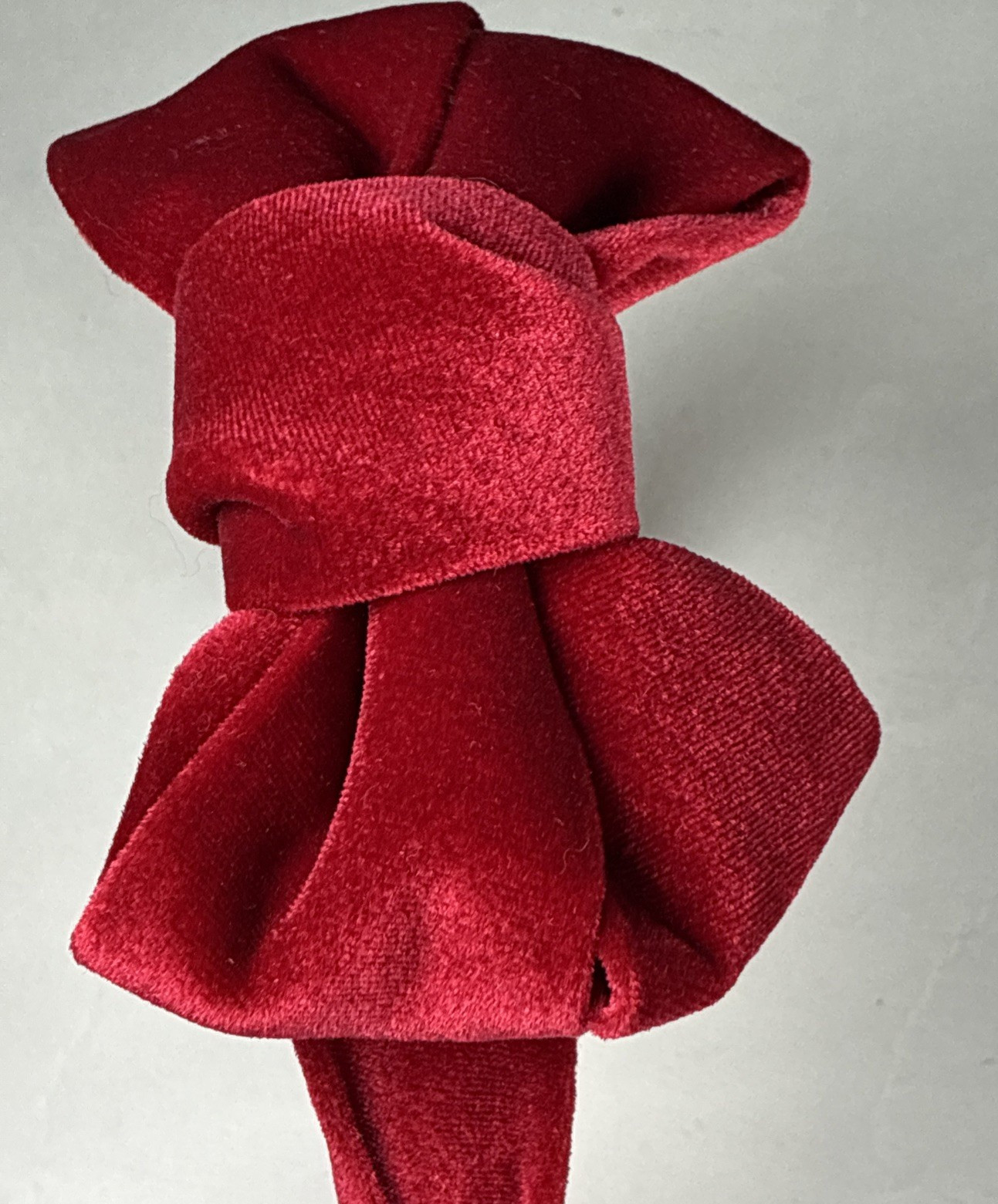 Cara New York Deep Red Velvet Bow Headband Thick Padded Hair Band