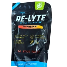 Re Lyte Hydration Strawberry Lemonade Electrolyte Stick Zero Calories 30 Keto