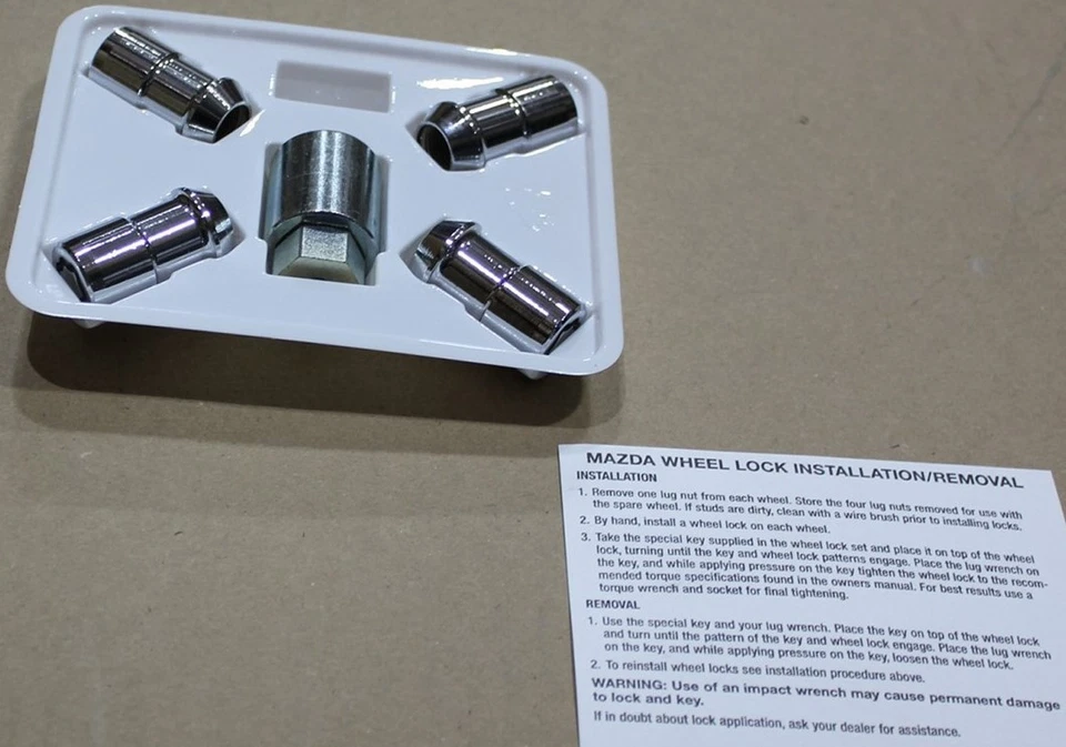 Juego de tuercas de bloqueo de rueda cromadas Ford Ranger 000088120PBP Mazda NOS OEM de fábrica Foto 2 de 4