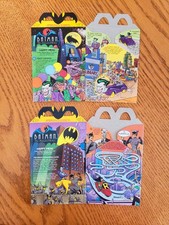 2X BTAS Batman Animated Series McDonalds Happy Meal Box only 1993 Never Used
