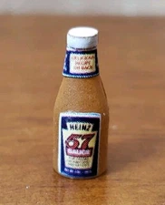 VINTAGE ASSORTED BOTTLE OF HEINZ 57 FOR MINIATURE DOLLHOUSE 