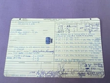 VTG 1970 GM General Motors Research Sales Record Card Pin Button Badge Blank