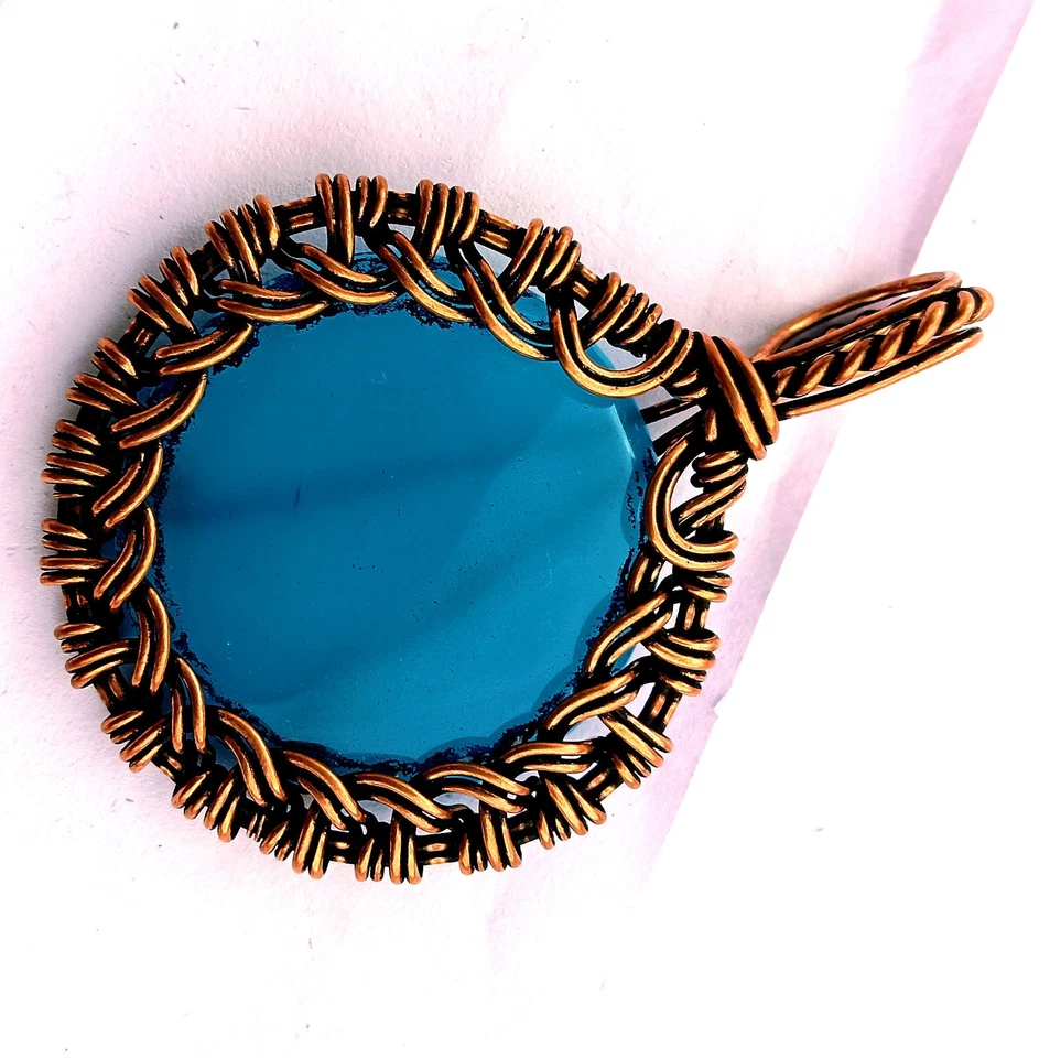 Copper Wire Wrep Chacedony Gemstone 1Pcs Pendant Elegent Jewelry Gift - image 4 of 4