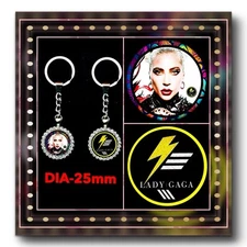 LADY GAGA POP ROCK 🇺🇸 TWO EXCLUSIVE RHINESTONE KEYCHAINS 🇺🇸 CONCERT MERCH