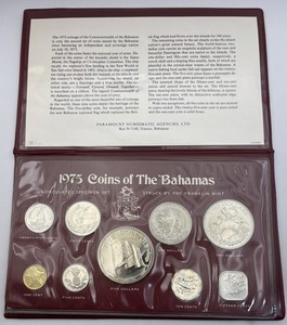 1975 Specimen Set Coins Of The Bahamas Franklin Mint 