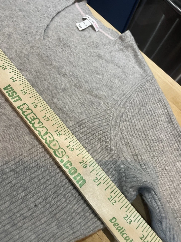 Isaac Mizrahi живой женский свитер XL кашемир пуловер V шеи длинным рукавом серый - Изображение 4 из 4