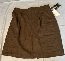 Vintage Sag Harbor Wool Skirt Size 18 Green Short Straight Fully Lined With Tags