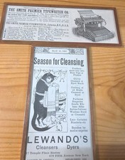 Harveys Wallhangers 1903 LEWANDOS Cleaners CAT, 1892 SMITH Premier Typewriters