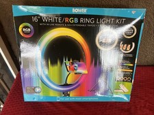 BOWER 16" WHITE  RGB RING LIGHT KIT W/ IN LINE REMOTE  62" EXTENDABLE TRIPOD