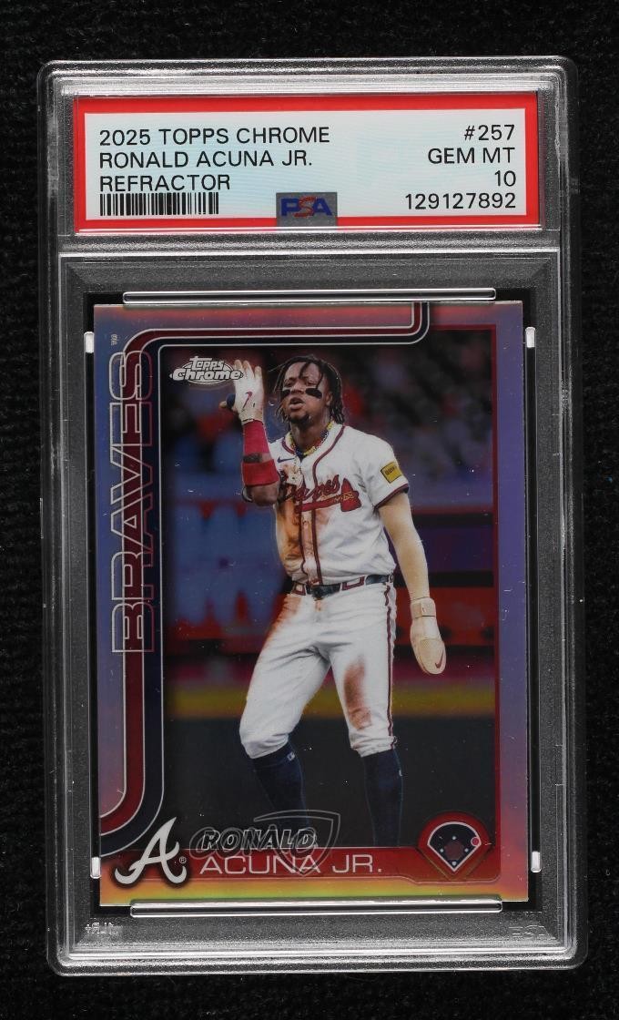 2025 Topps Chrome Refractor Ronald Acuna Jr Acuña #257 PSA 10 GEM MT 13by view 1
