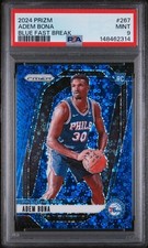 Adem Bona 2024-25 Panini Prizm Prizms Fast Break Blue #267 (RC) 047/150 PSA 9
