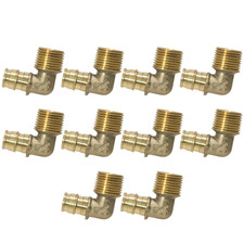 10 Pack XFITTING 1/2" Pex A x 1/2" Male Elbow, Expansion MNPT Elbow, Lead Free