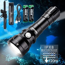 9000lm Underwater 120M Diving Flashlight Waterproof Scuba Dive Light IPX8 Lamp