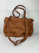 Dooney Bourke Florentine Leather Large Zip Barlow Satchel Handbag Purse Natural