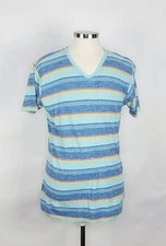 Billabong Multicolor Striped V-Neck T-Shirt Men's Size Large