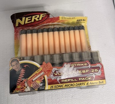 Nerf N-Strike Vulcan EBF-25 Refill Pack 25 Sonic Micro Darts & Ammo Belt SEALED