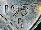 BU+ 1957-D/D RPM-005 ,and  DDO-002 Lincoln Wheat Cent ReD 1¢