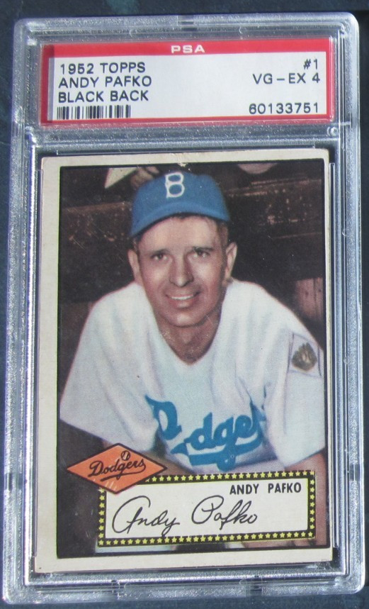 1952 Topps  #1 PSA 4  Andy Pafko  Black Back - Dodgers