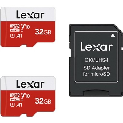 Micro SD Karte 32GB, 2er Pack, bis 100MB/s, UHS-I, A1, V10, C10, Adapter