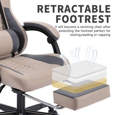 Gaming Chair With Massage,Ergonomic PC Gaming Chair With Footrest Comfortable He