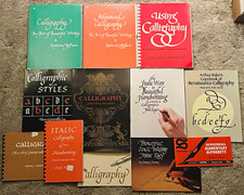 Lot of Calligraphy Handwriting Books Lot w/ Practice Pads Tracing